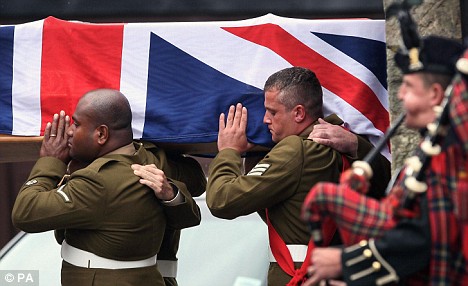 British soldier being returned home.